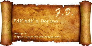 Füsüs Dorina névjegykártya